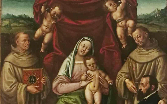 La Madonna con Bambino, santi e donatore di Giuseppe Giovenone il Giovane