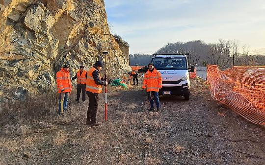 Cantiere sulla Sp 61 in Valchiusella