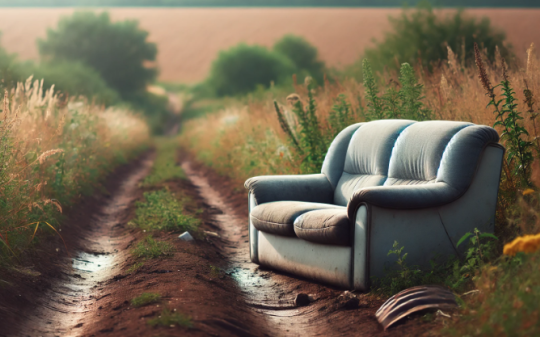 Abbandona un divano in campagna: maxi multa da 2500 euro