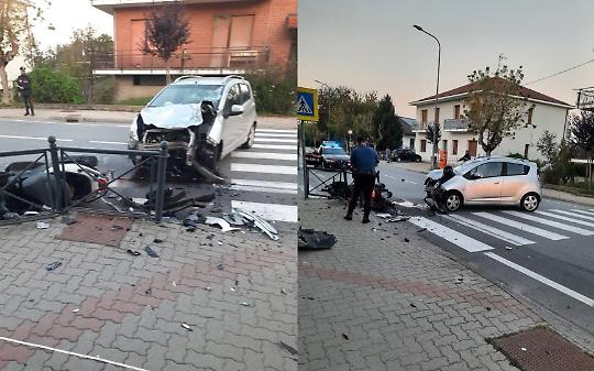 Scontro tra auto a scooter a San Raffaele Cimena: ferito un motociclista