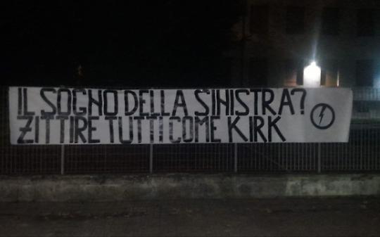Vercelli, striscione del Blocco Studentesco contro la sinistra: “Il loro sogno? Zittire tutti come Kirk”