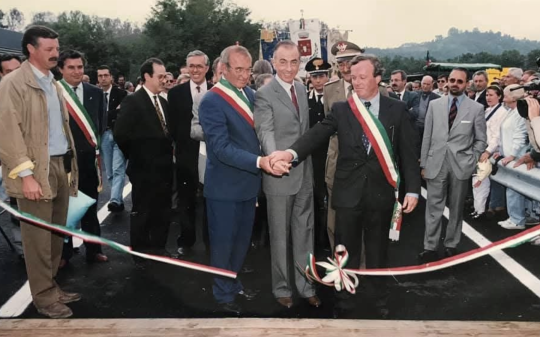 22 settembre 1995. Inaugurazione del ponte Bailey dopo il crollo del Ponte di Chivasso