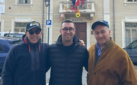 Il sindaco di Ceres con Andrea Vuolo e il tecnico di Meteo Torinodi Ceres