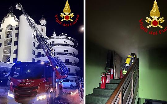 Incendio a Sestriere: hotel evacuato e dieci squadre dei vigili del fuoco in azione nella notte