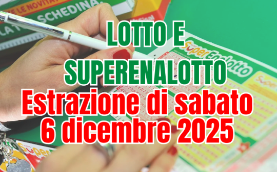 Estrazioni del 6 dicembre 2025: nessun 6 al SuperEnalotto, jackpot verso quota 89 milioni. Due “5” sfiorano la grande vincita