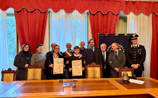 Vittoria Tanchis e Marco Beccaris alla consegna delle borse di studio