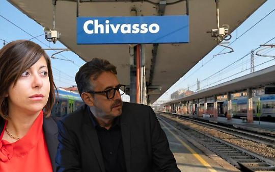 Disabato e Unia, sullo sfondo la stazione di Chivasso