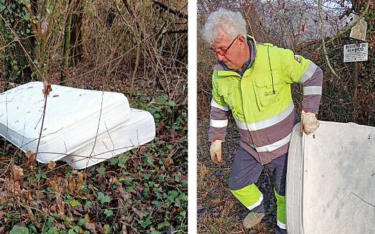 Materassi buttati nel bosco: una vergogna nel chivassese. La fotogallery dell'incivilt&agrave;