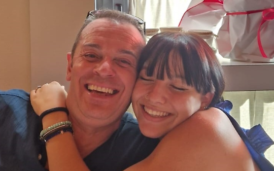 Paolo Lorenzini con la figlia Claudia (foto dal profilo facebook)
