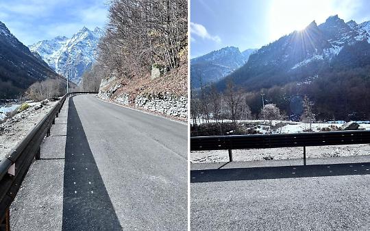 Allargato e messo in sicurezza un tratto della provinciale 33 a Groscavallo