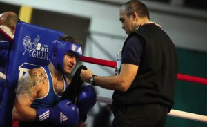 Luca Magnabosco all'angolo con Carmine Santaniello