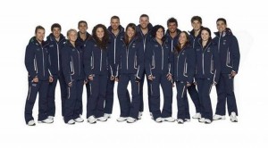 Alcuni atleti azzurri in posa