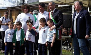 La premiazione dei giovanissimi atleti dell'Ivrea Rugby Club