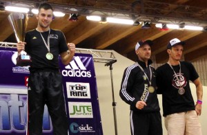 Simone Barbiere sul gradino più alto del podio