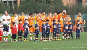L'ingresso in campo della Pro Settimo