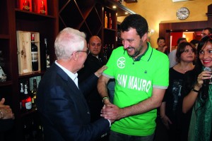 Matteo Salvini con l'ex sindaco di San Mauro Giacomo Coggiola 