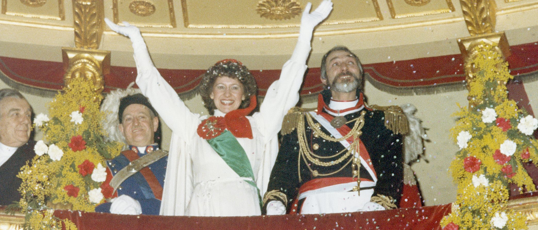 Luisa Mussano con il Generale Pier Giorgio Roffino: Carnevale del 1982