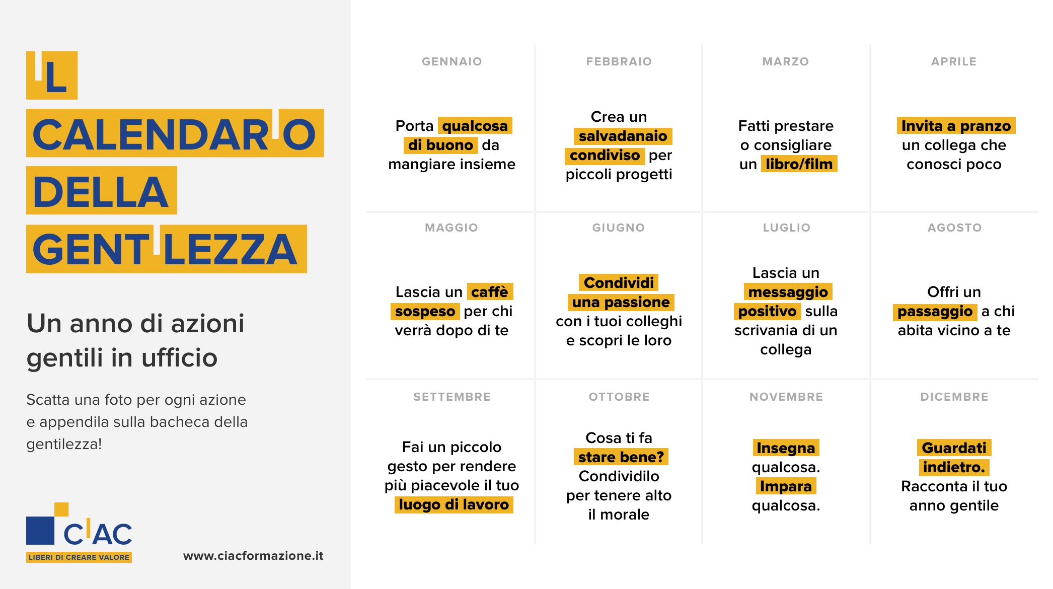 calendario della gentileza