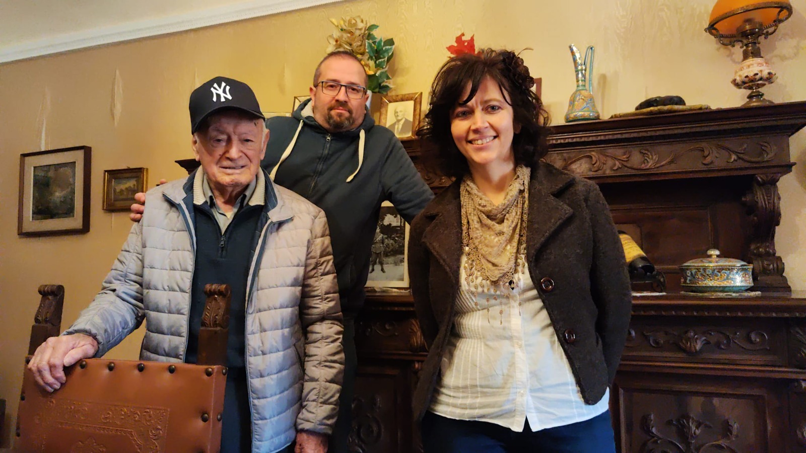 Stefano Centrone con il centenario Domenico Pavetto e Elisa Castellina per il format 'Memorie dal Passato'