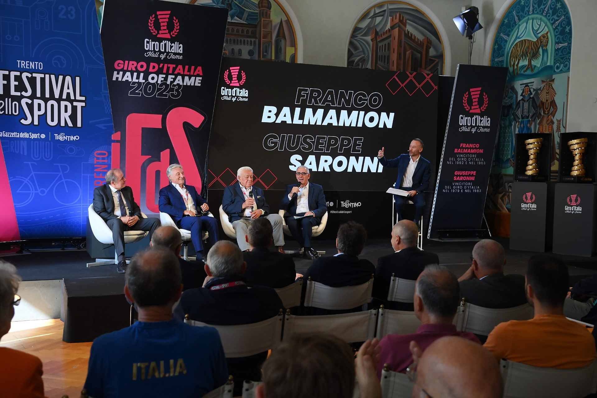 Franco Balmamion e Giuseppe Saronni Trento (FOTOLAPRESSE)