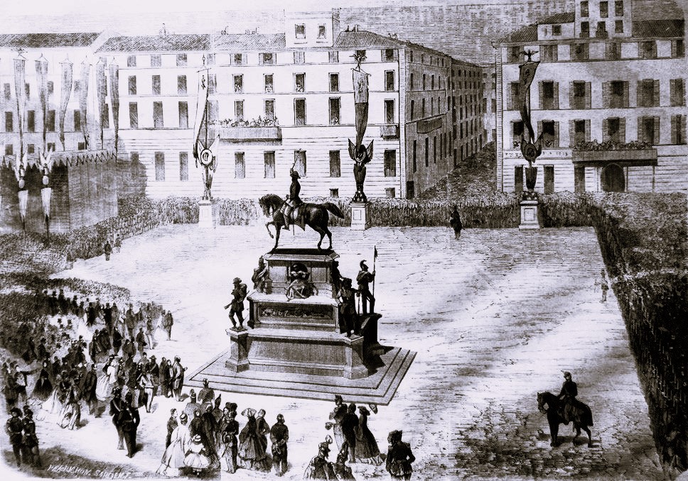 IN FOTO Torino, 21 luglio 1861, l’inaugurazione del monumento a Carlo Alberto