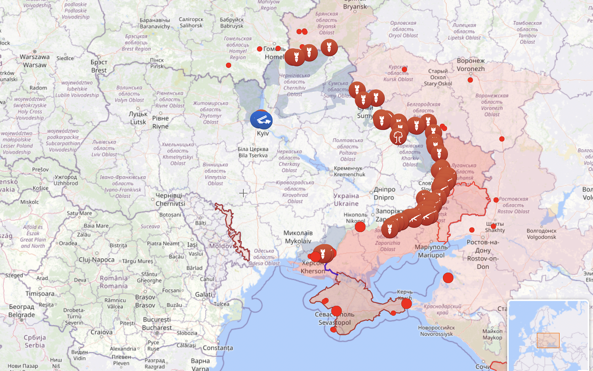 Cartina aggiornata Ucraina