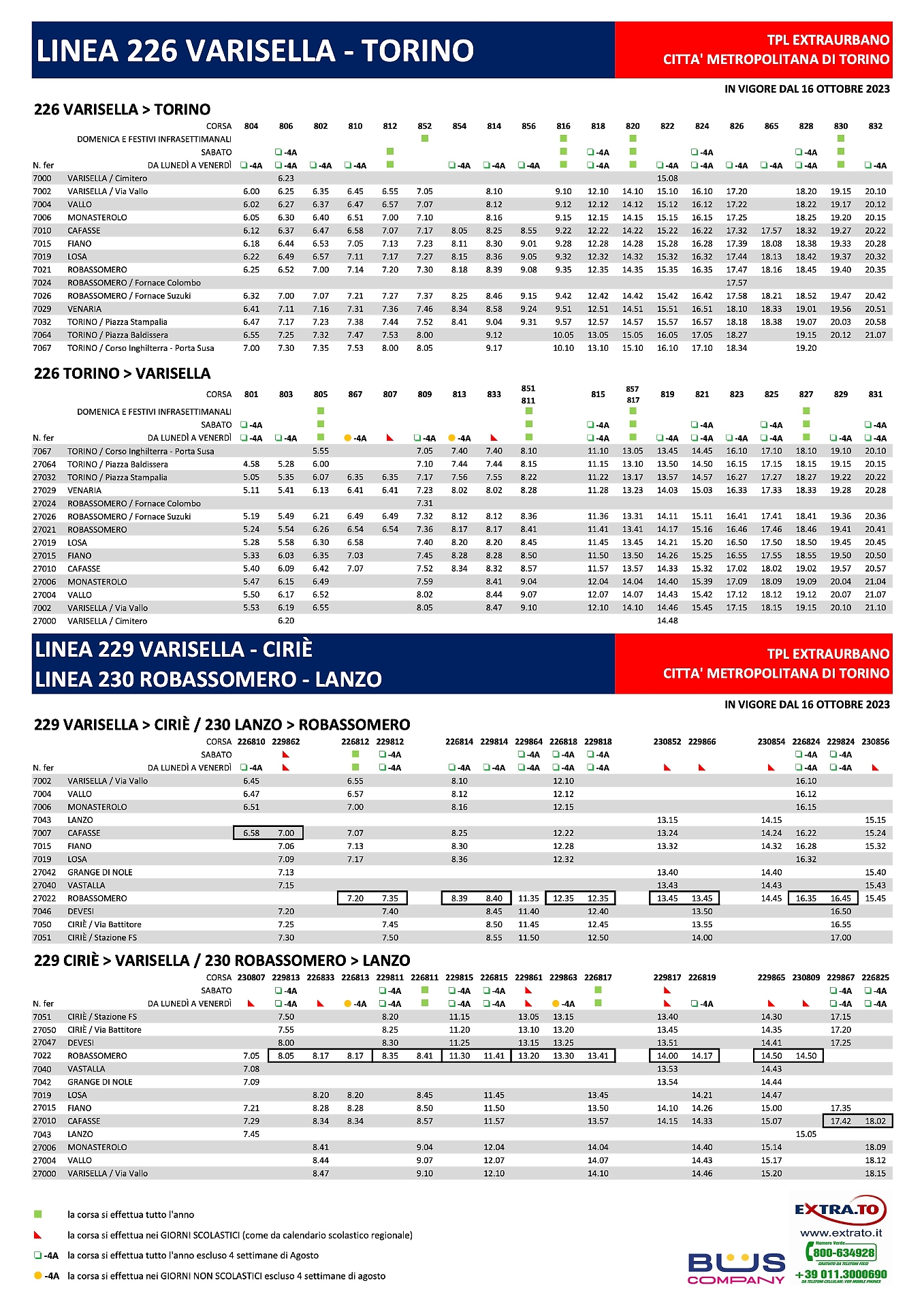 linea 226 e 229
