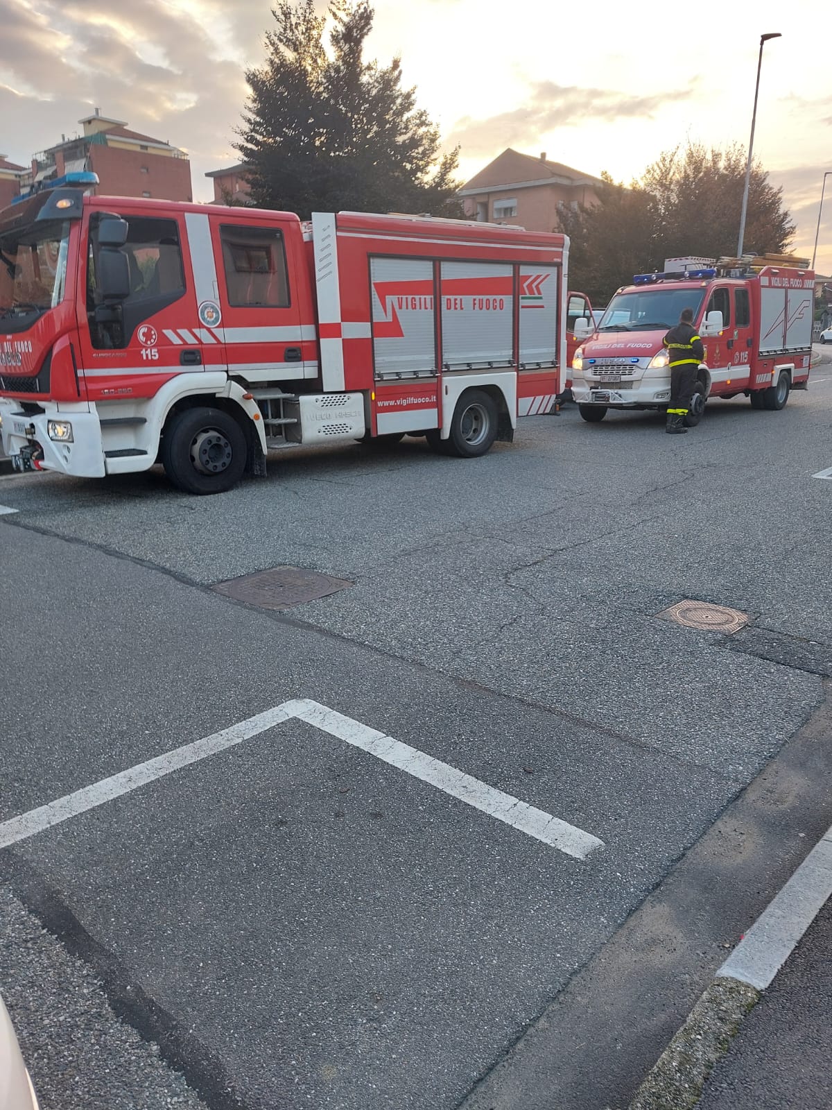 vigili del fuoco a Settimo Torinese