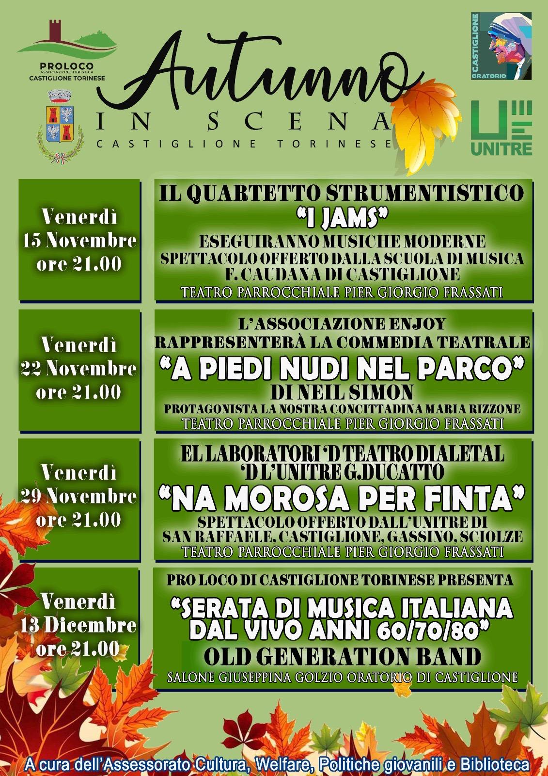 Locandina della rassegna culturale "Autunno in scena".