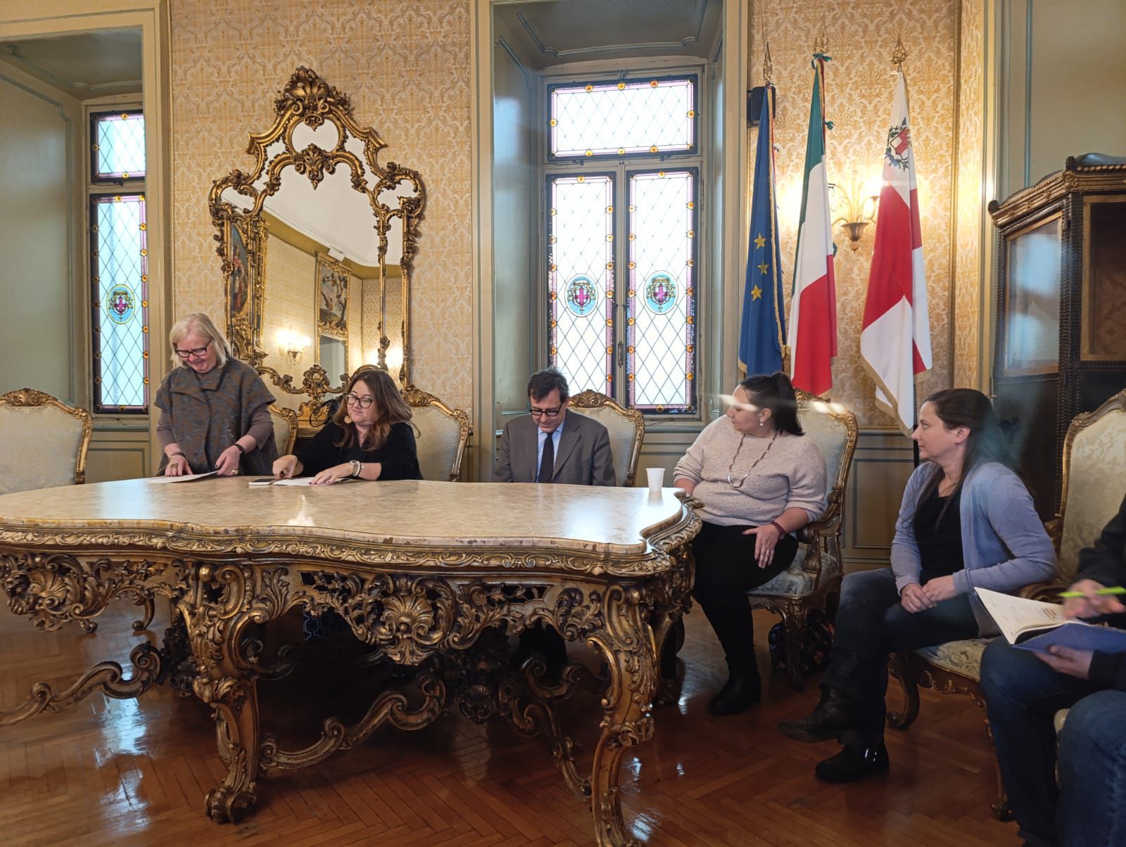 Un momento della conferenza stampa