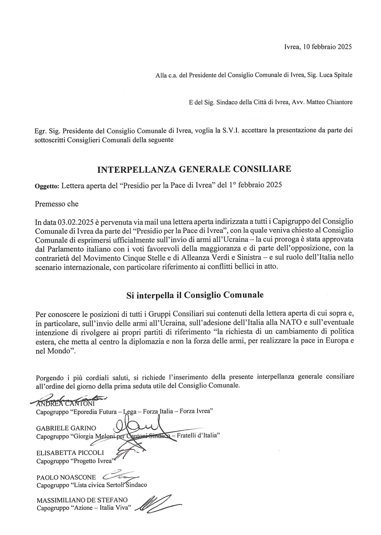 Interpellanza generale
