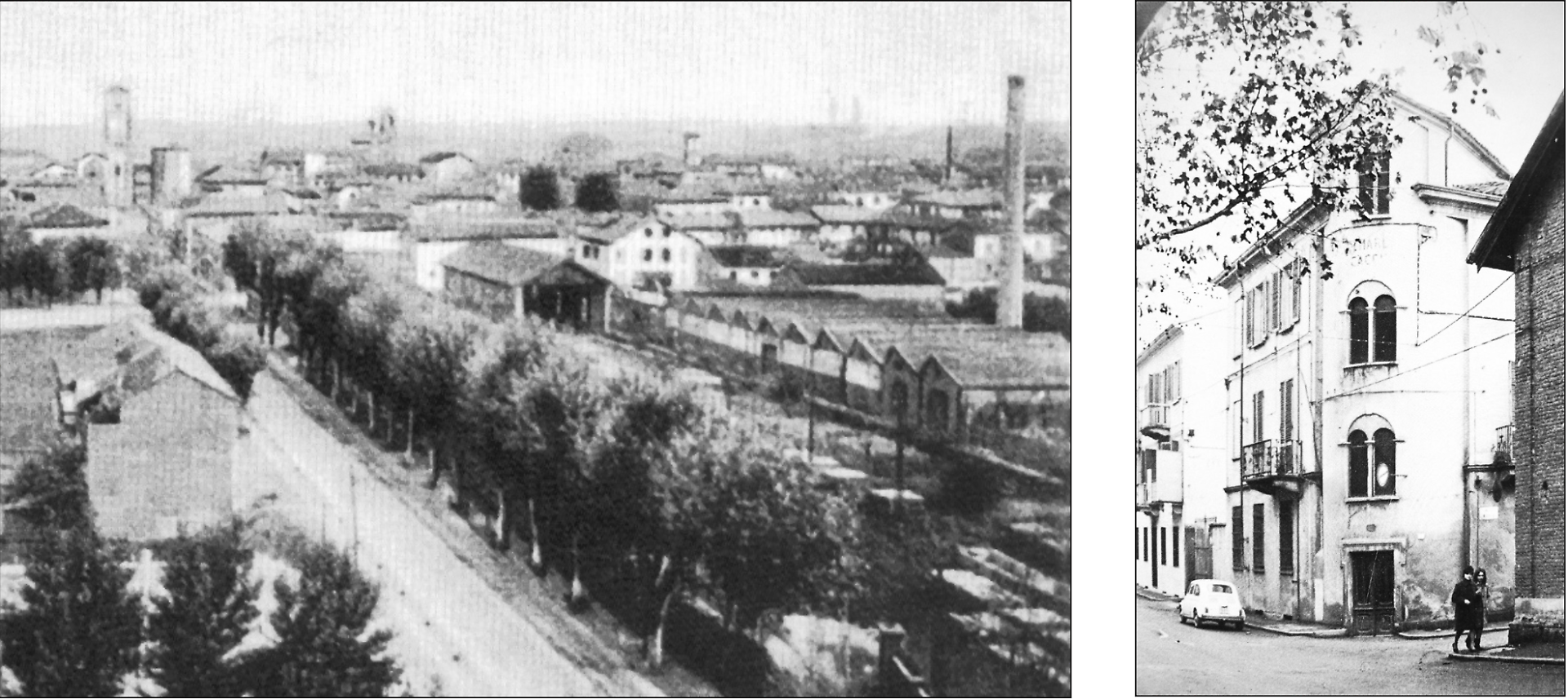 Chivasso. La sede delle officine (a sinistra) e degli uffici (a destra) della Scacchi