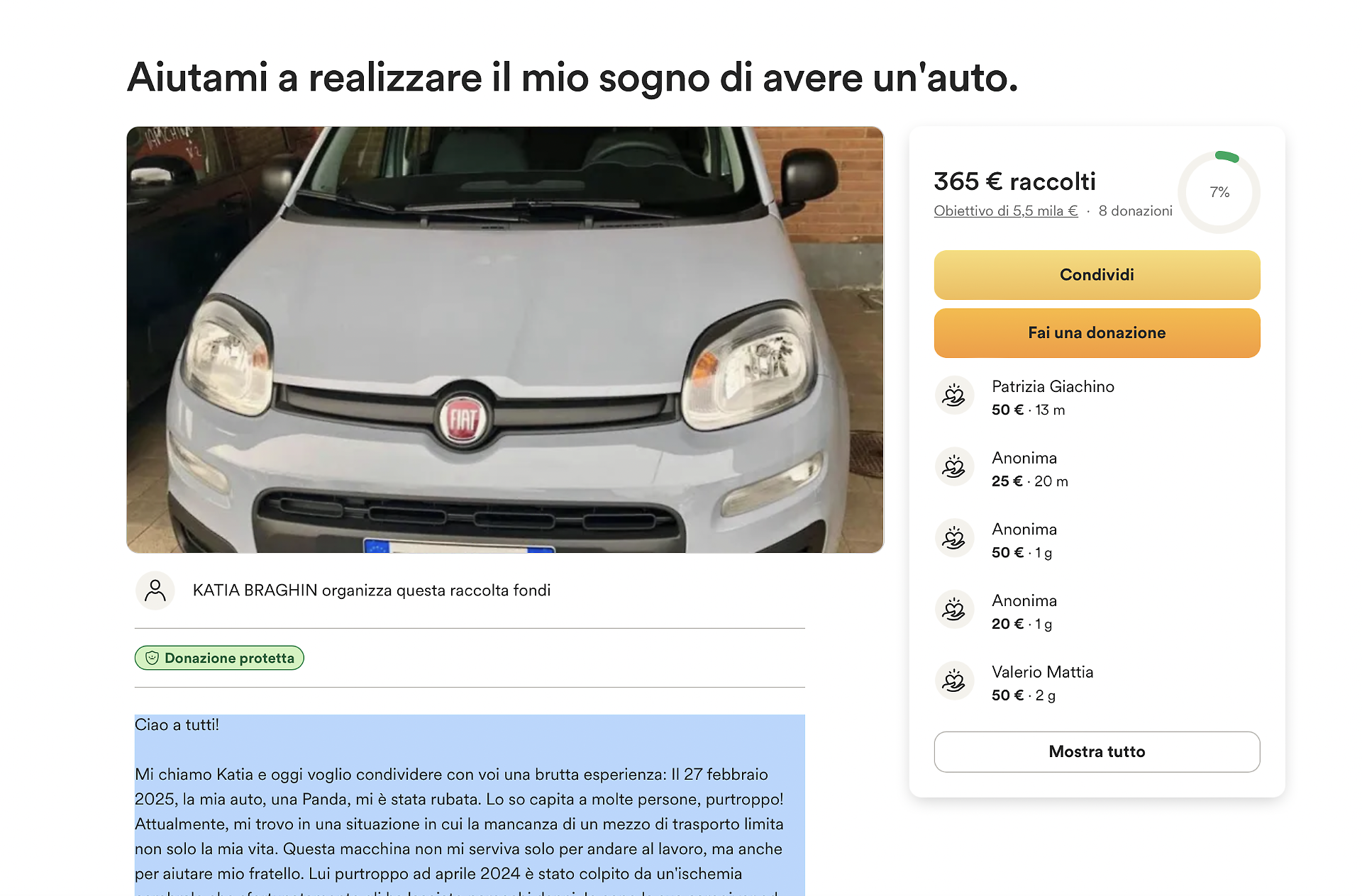 raccolta fondi
