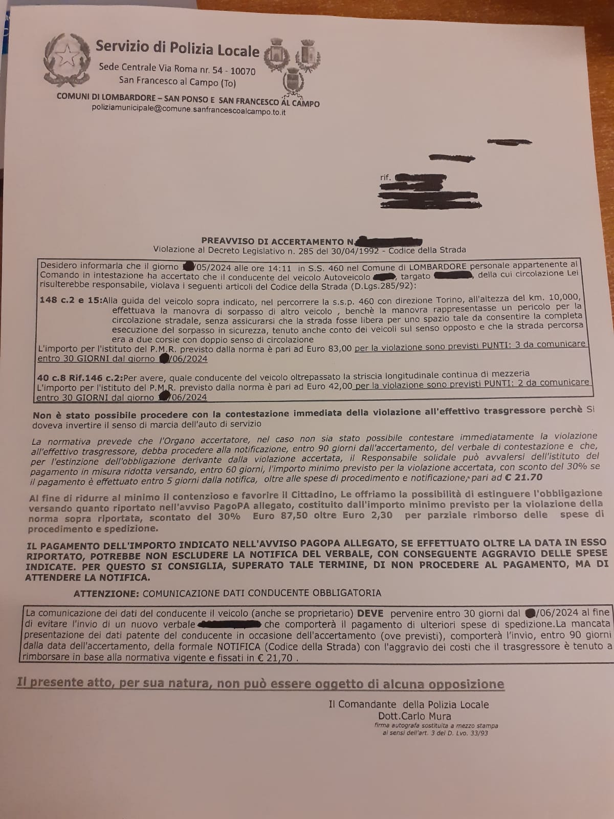 PREAVVISO ACCERTAMENTO