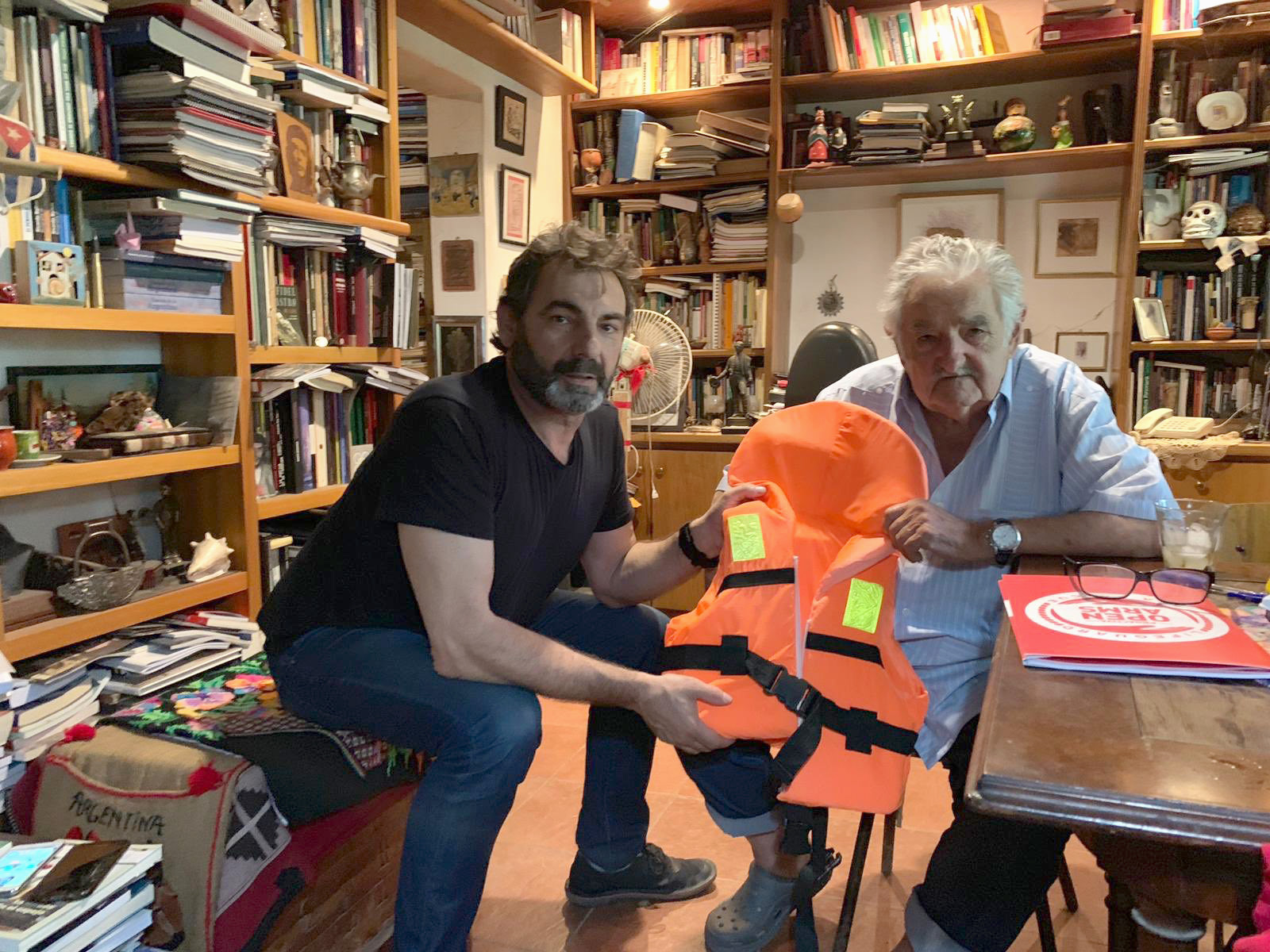 OSCAR CAMPS DIRETTORE E FONDATORE OPEN ARMS JOSÉ MUJICA EX PRESIDENTE DELL'URUGUAY