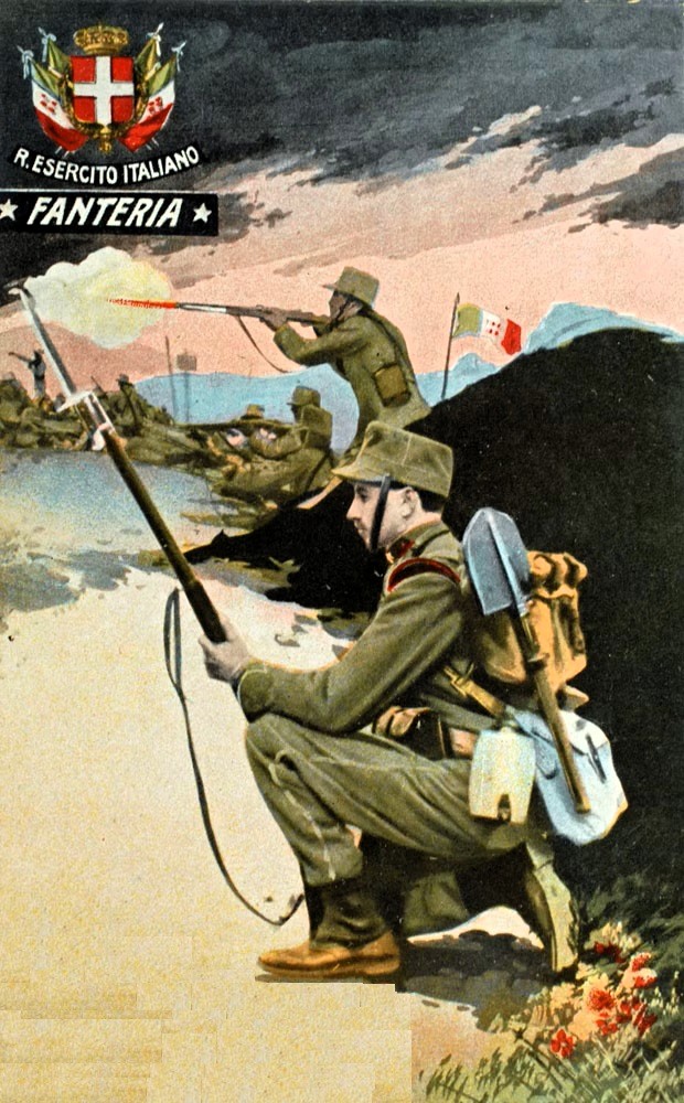 Cartolina propagandistica del Regio esercito italiano