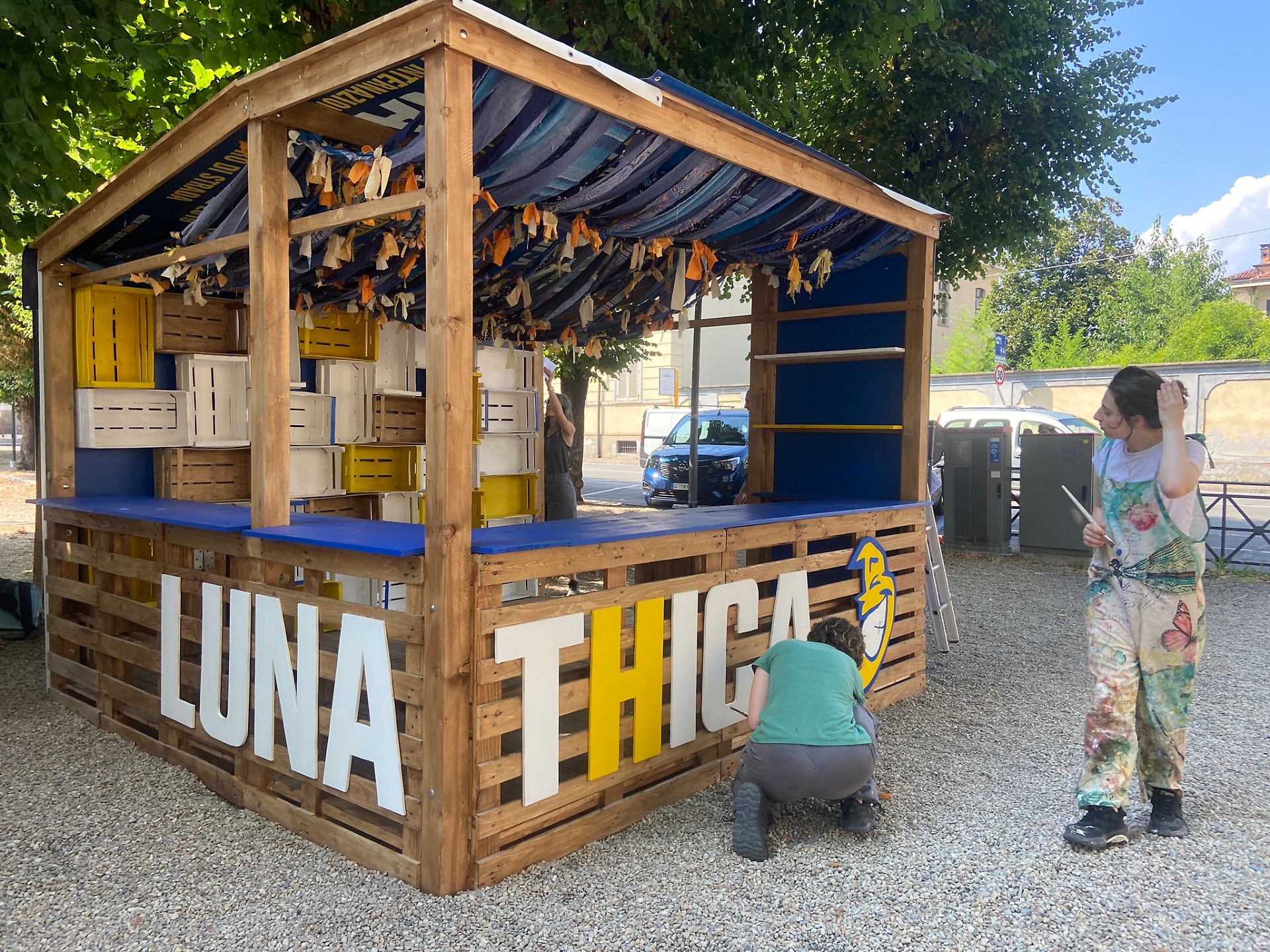 Il box info realizzato dagli alunni dell'Accademia Albertina di Belle Arti di Torino.
