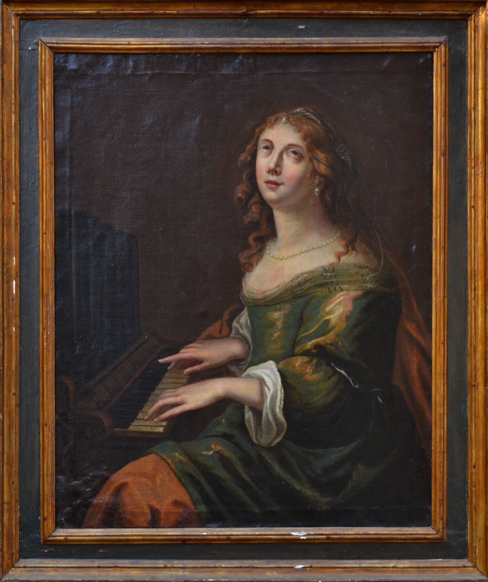 Il quadro di Santa Cecilia prima del restauro