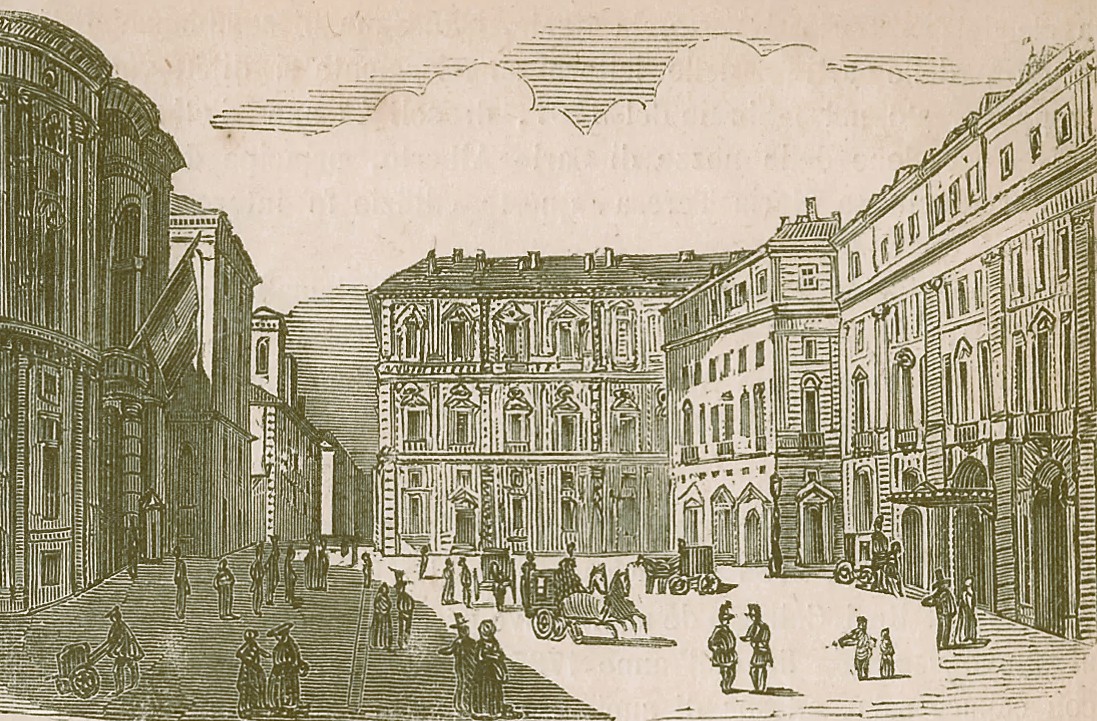 La torinese piazza Carignano nel XIX secolo