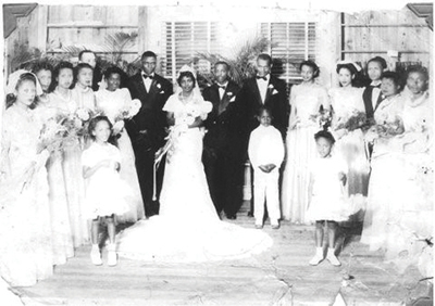 The surviving photo of Eleanor and Lyle Gittens’ wedding in Bradenton, FL in 1942. Source: Gittens Family