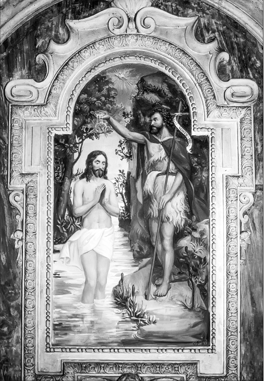 Affresco del battistero. Pittore Ovidio Fonti.