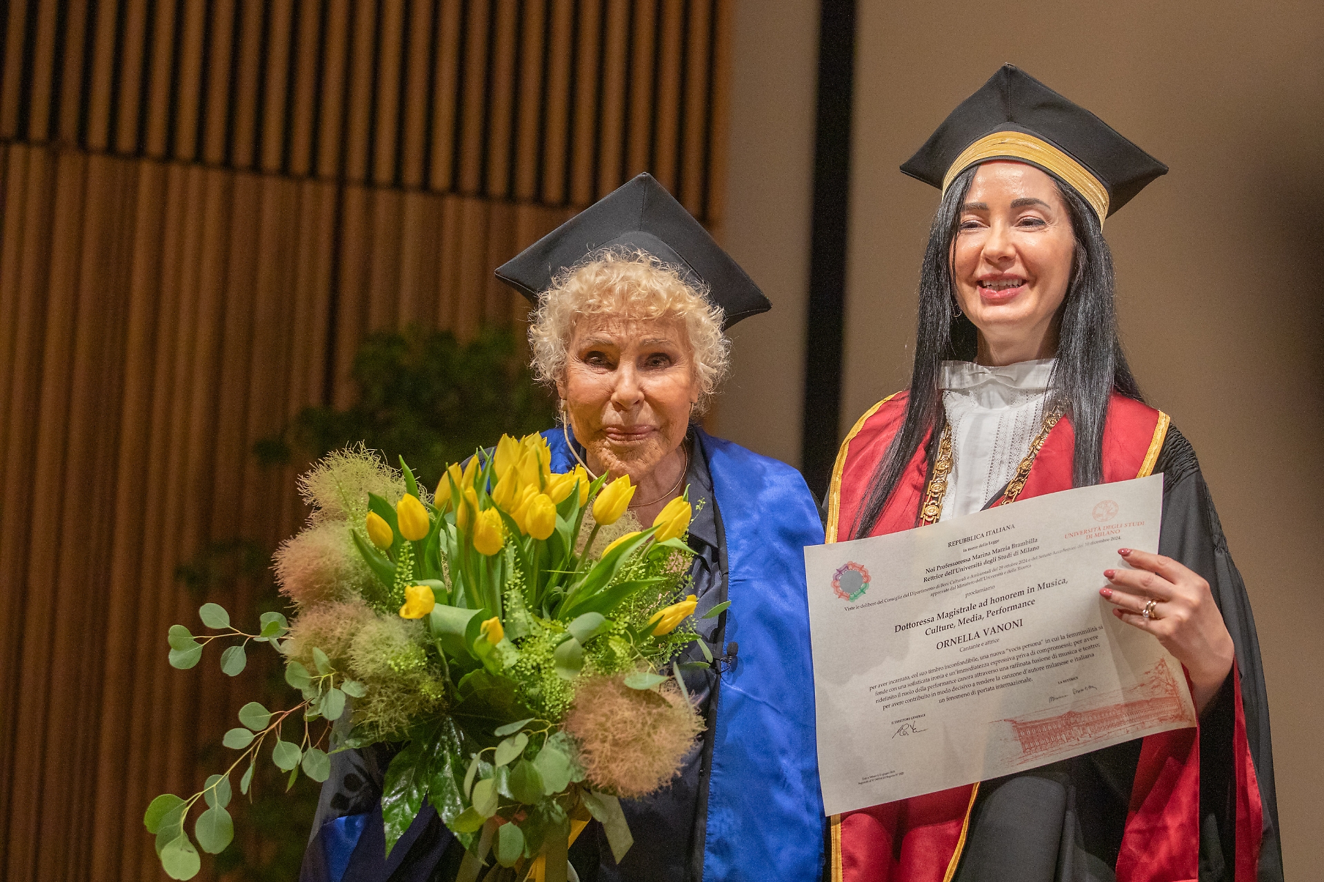 CONFERIMENTO DELLA LAUREA HONORIS CAUSA IN MUSUCA, CULTURE, PERFORMANCE A ORNELLA VANONI