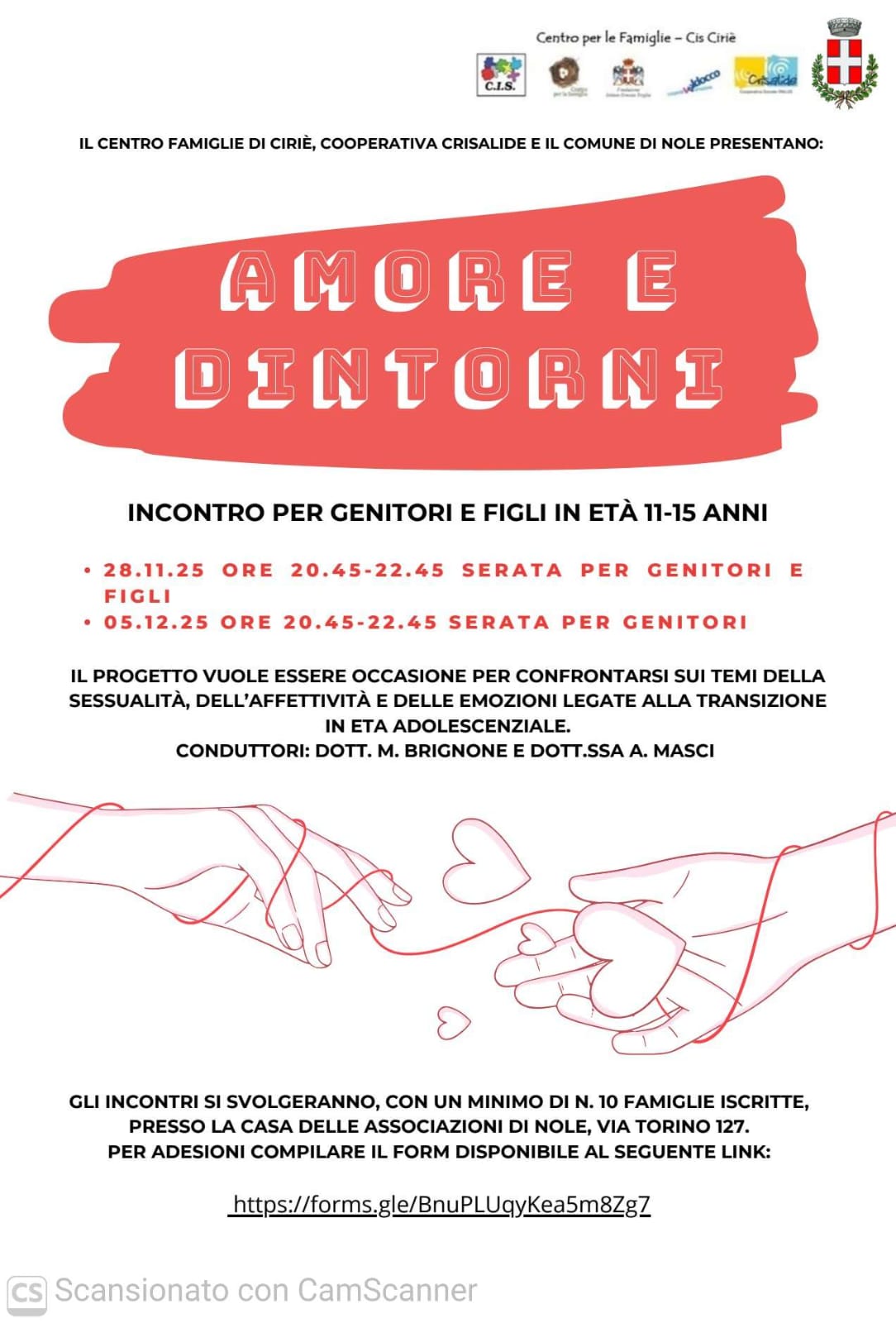 Locandina dell'iniziativa "Amore e dintorni"