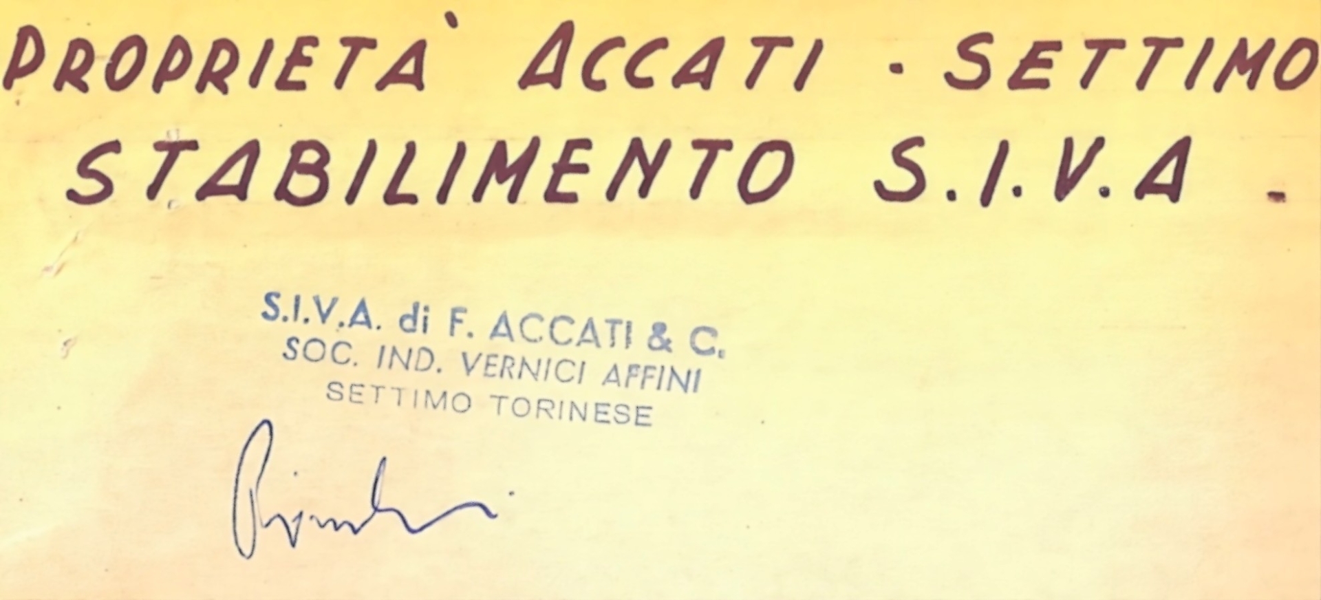 La firma di Primo Levi in calce a un documento della Siva