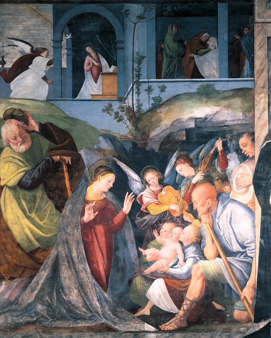 La Natività, affresco del valsesiano Gaudenzio Ferrari nella chiesa di San Cristoforo a Vercelli