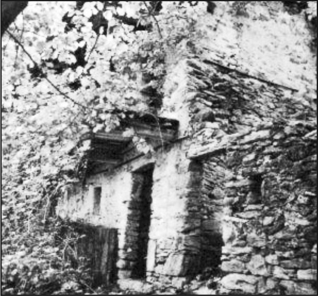 Forno Canavese, regione Ribondi: la baita in cui gli ex prigionieri inglesi fuggitivi erano ricoverati da Domenico Vieta (archivio M.G. Obert e G. Vieta).