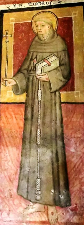 San Francesco in un affresco nella cappella del castello di Serralunga d'Alba