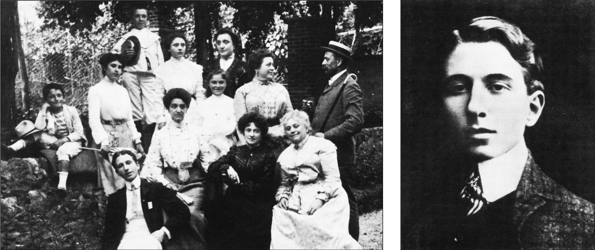 Gozzano, in basso a sinistra, attorniato 