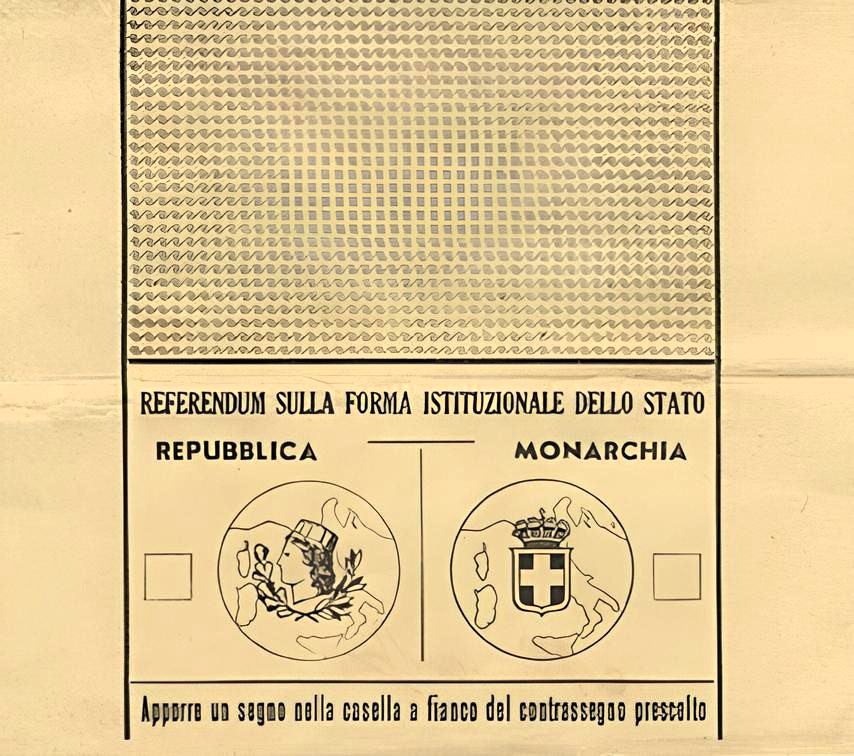 La scheda per il referendum costituzionale del 2 giugno 1946