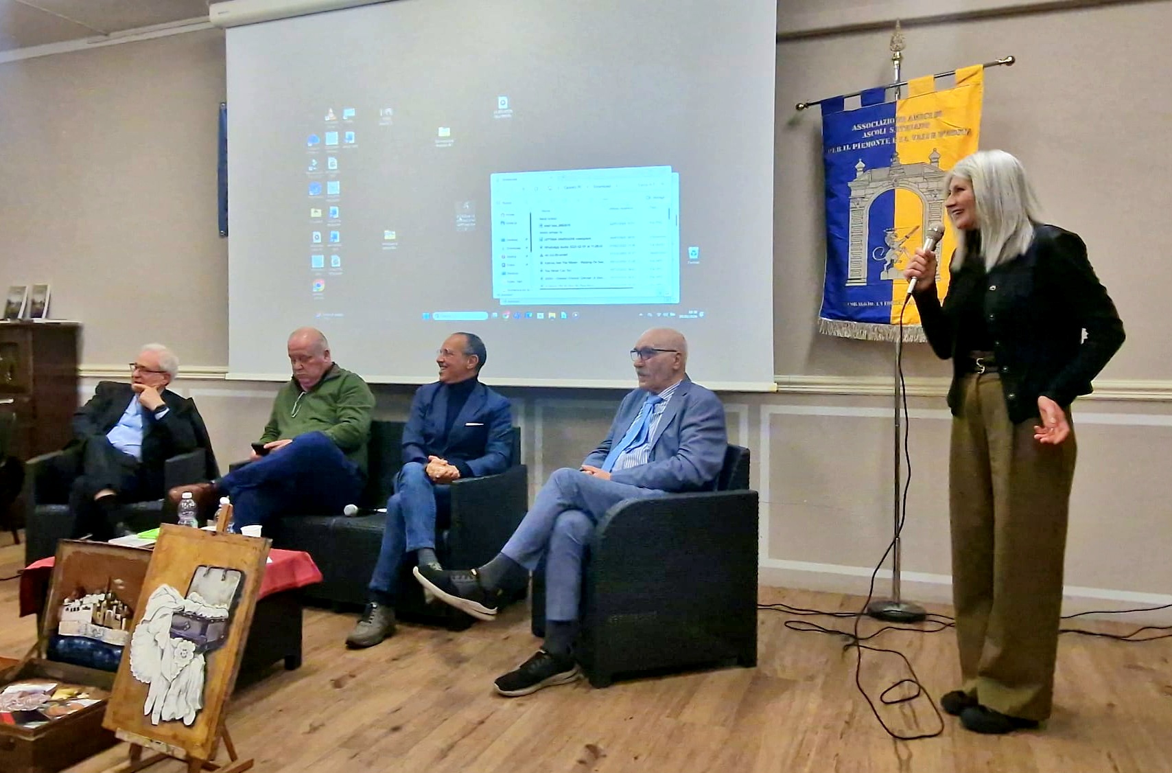 Da sinistra Biagio Nigroni, Davide Aimonetto, Pasquale Mastracchio, Francesco Vasciminno e Caterina Rosselli (Presidente dell'Associazione APS Progetto insieme A...)